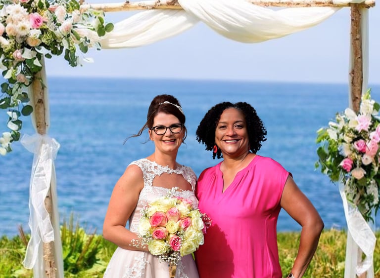Jacquelyn  Mendoza, owner of San Diego Destination Weddings and Cuvier Park weddings, with bride
