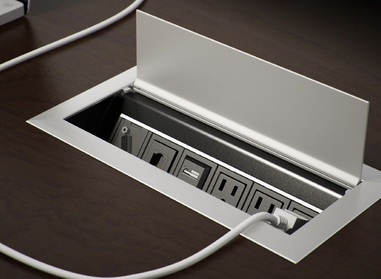 cajas de conectividad para escritorios o mesas de juntas