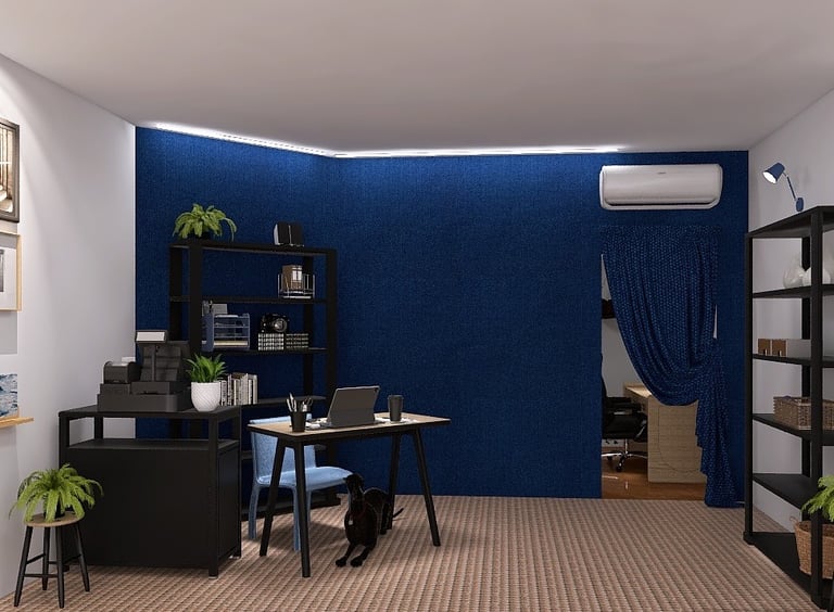 Render 3D de iluminación estratégica para concept store industrial en Venecia por Atípico.