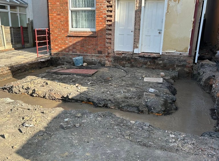 Footing preparation for home extension in Dudley area