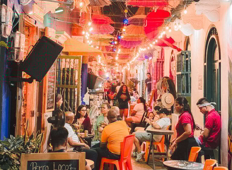 Cartagena by night in Colombia, South America