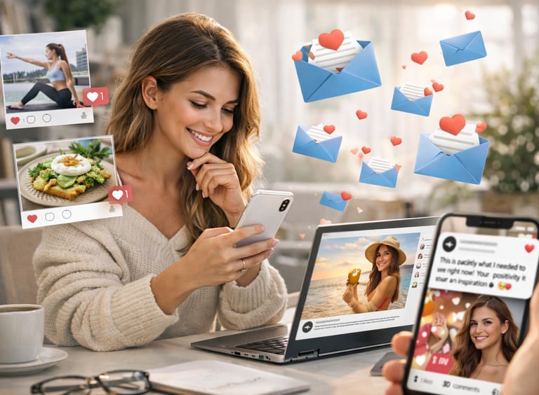 Thoughtful AI-powered social media content focused on authenticity, engagement, and influencer conne