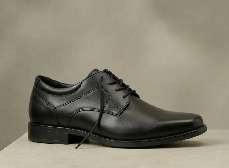 Zapato oxford de cuero negro para hombre, calzado ejecutivo con cordones