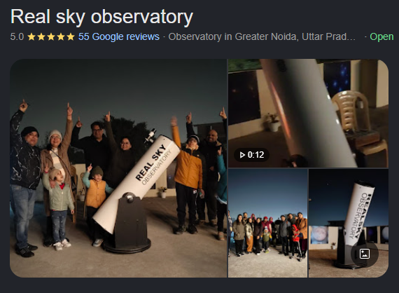 Customer Reviews on Google Map of Real Sky Observatory