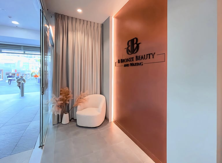Bronze and white color scheme in Bondi Junction beauty salon
