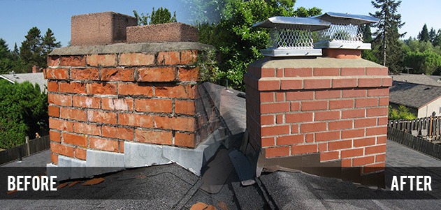 Full chimney rebuild with new flashing