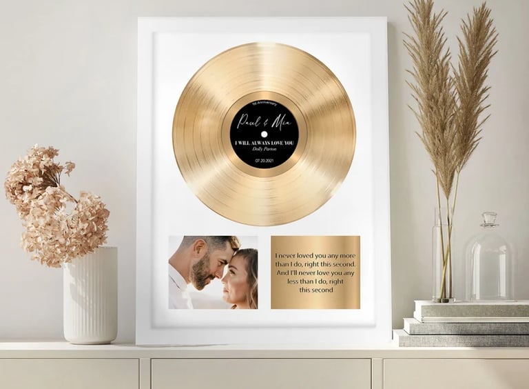 a gold record album with a gold record