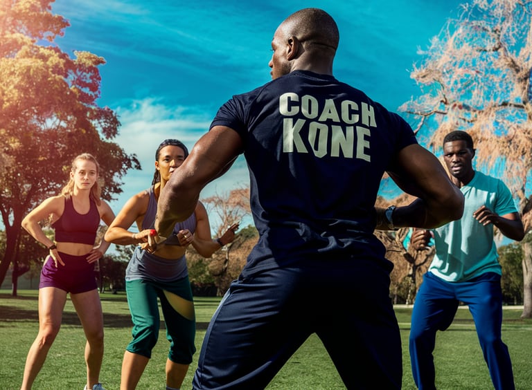 Coach KONE dans une seance d'entrainement de groupe