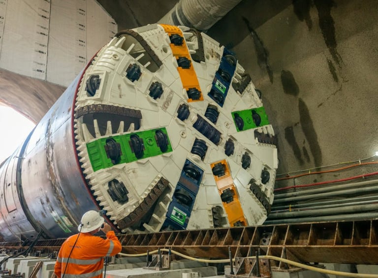 TBM during assembly on Cross River Rail