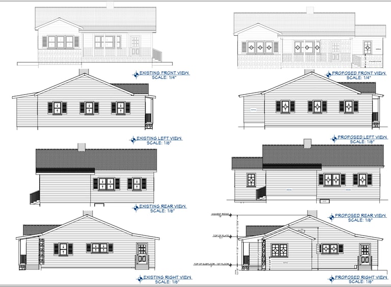 Example of a elevation drawings used for permit submission