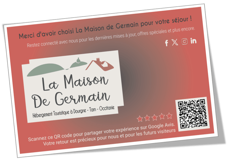 Cliquez sur la carte de visite pour donner votre avis sur Google Business