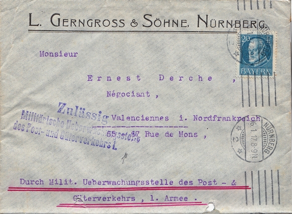 Zulässig Militaerische Ueberwachungsstelle des Post - und Gütterverkehrs 1.