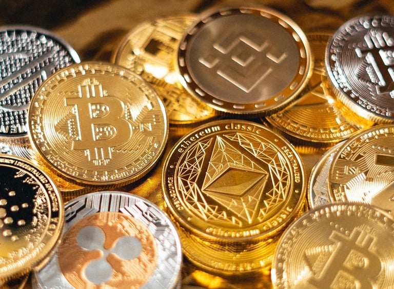 crypto currency coins in physical form