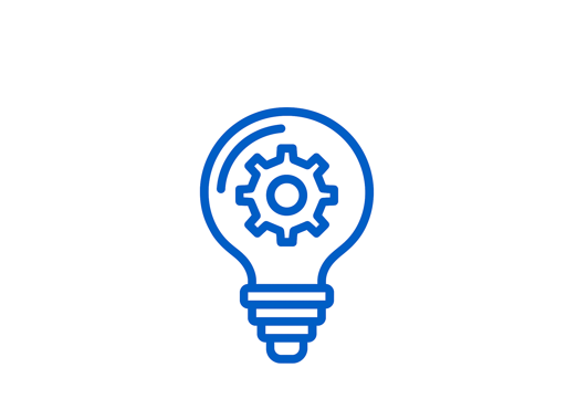 a light bulb with gears on it and a light bulb on the side