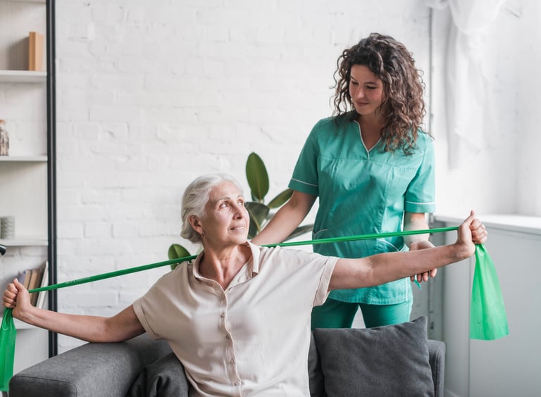 Sesión de fisioterapia a domicilio