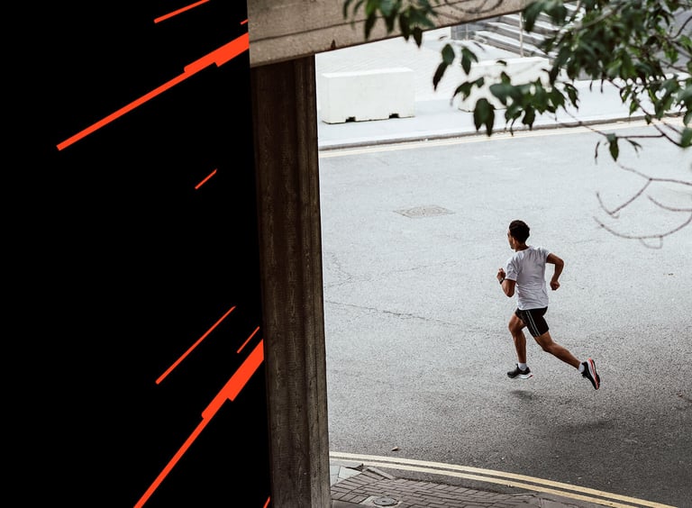 athlete running through the streets