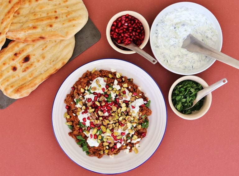Spiced Lamb with Flatbread