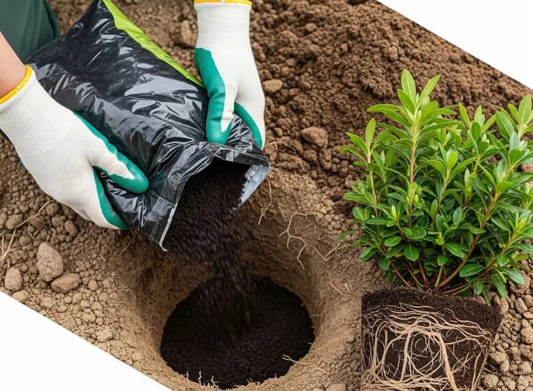 aportar sustrato ácido es labor fundamental en la plantación de acidófilas
