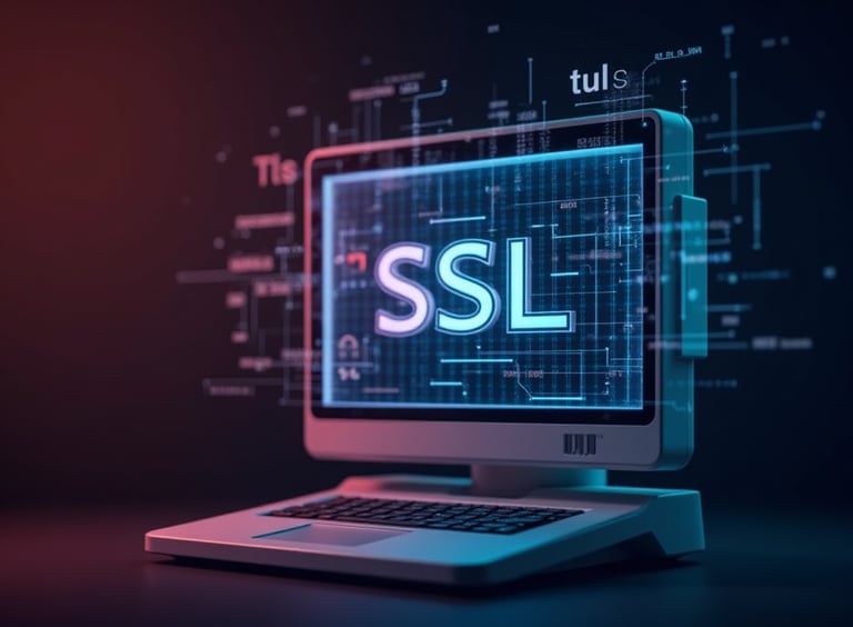 a laptop computer with a computer screen displaying a ssl