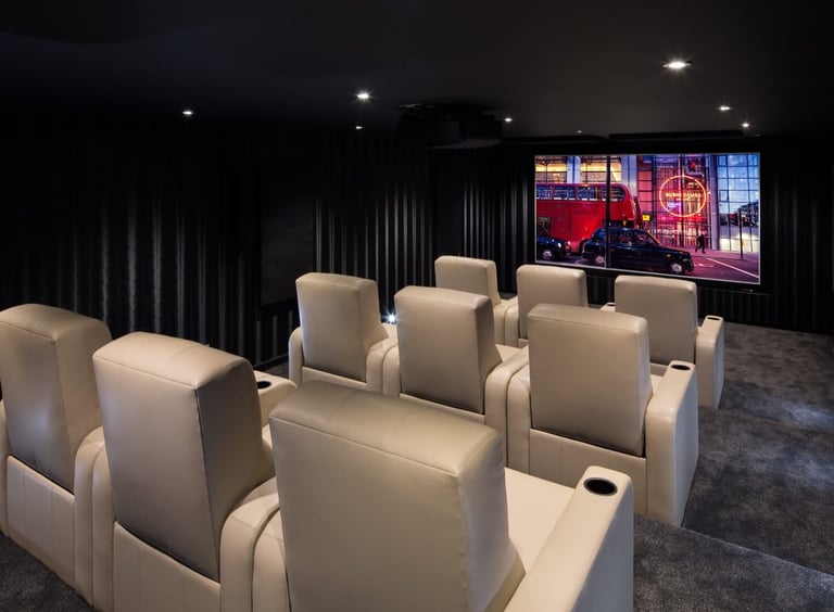 Private 4K home cinema room design and installation London.