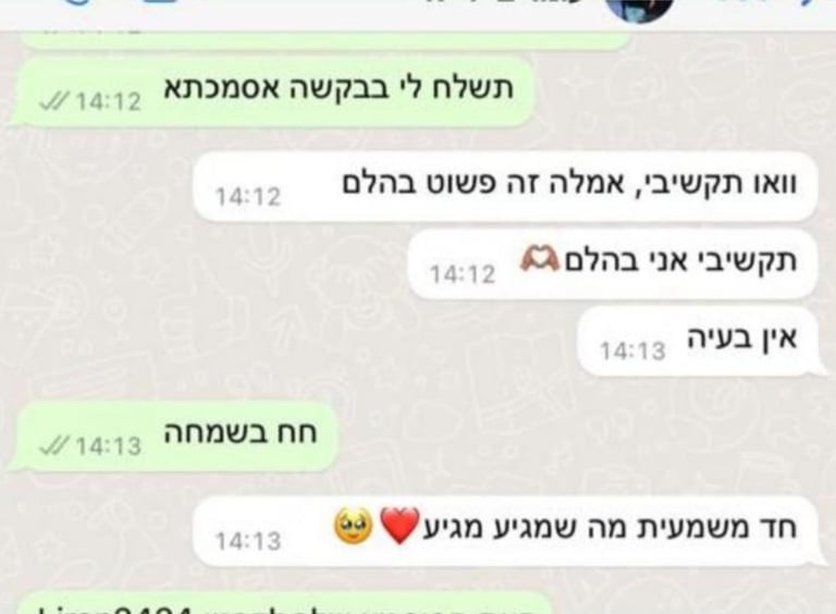 שיחת ווטסאפ המדגישה את שביעות רצון הלקוחות 13