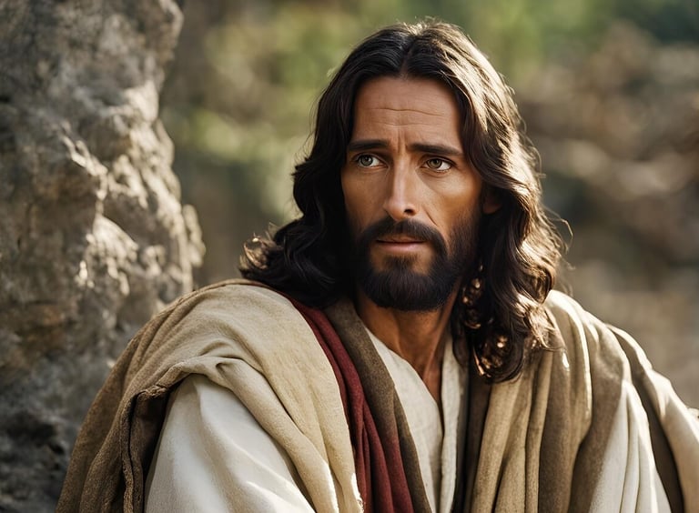 a man with a beard and a beard, wearing a robe and a rober