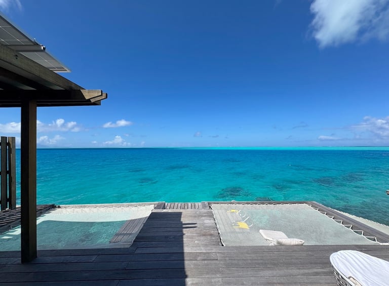 Conrad Resort Bora Bora oveerwater villa outdoor