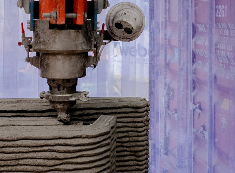 a machine that is making a block of concrete