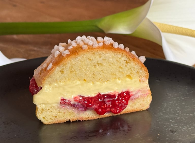 recette tropezienne ispahan framboise rose litchi