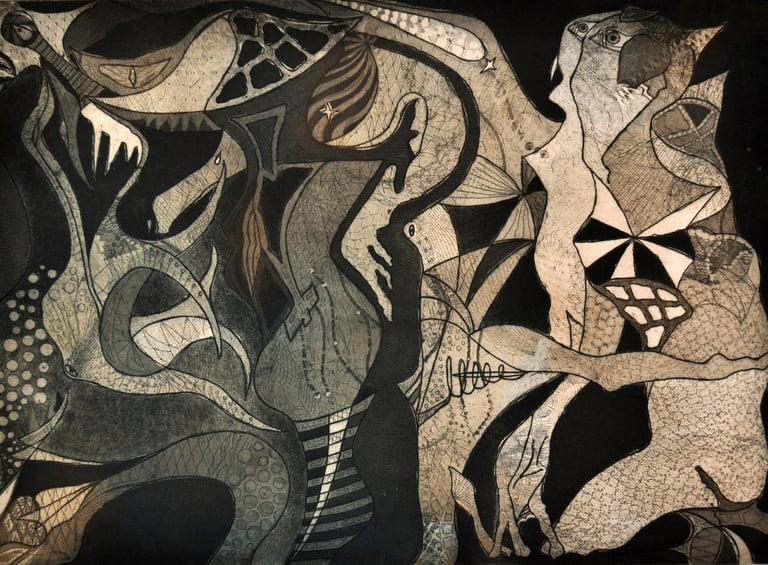 "Ad-Astra" to the Stars, Limited Edition Soft Ground Etching by Kristina Lee, 2011