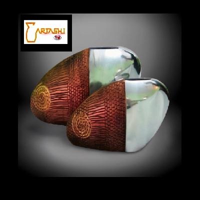 Flower vases pair metal