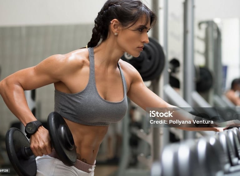 a woman in a sports bra top 