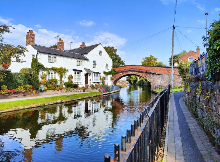 a bridge over a river with a bridge over it