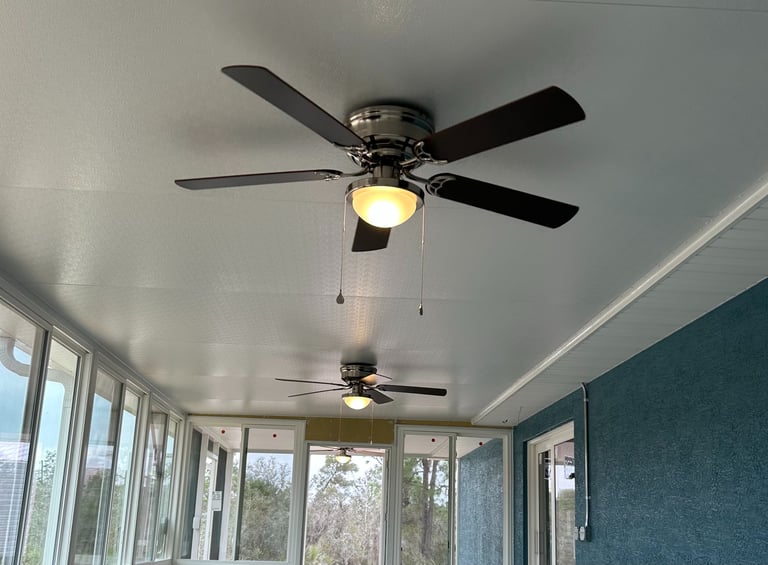 Ceiling fan installation – bedroom wiring upgrade