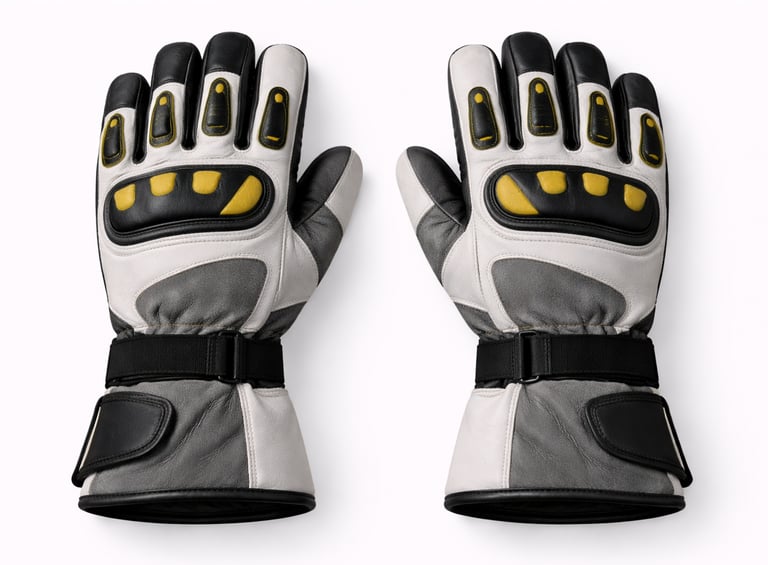 Protective leather safety gloves designed for industrial and work use