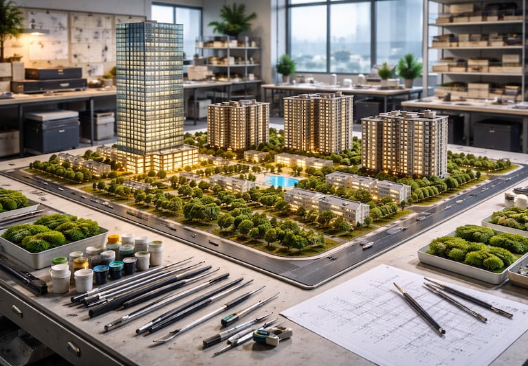 maquetas arquitectónicas detalladas, maquetas a escala, maquetas de edificios