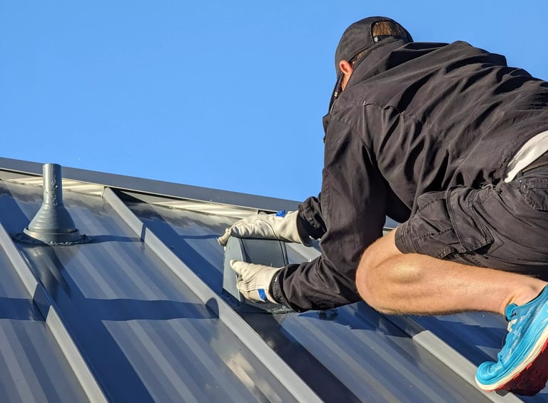 Clean the lint from the roof vent in Buckingham
