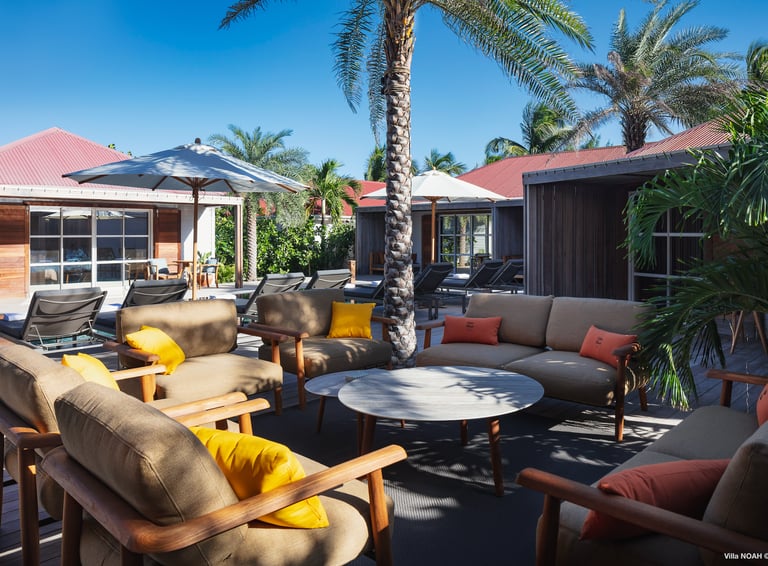 patio lounge sofa outdoor living room pool area st barth st jean
