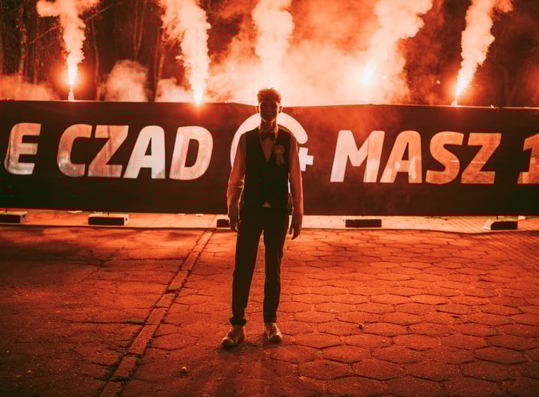 baner na 18 podświetlany napis pirotechniczny