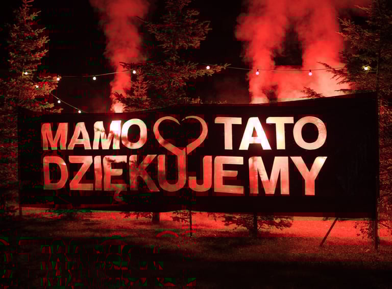 wyjątkwe podziękowania dla rodziców magia pirotechnika ślub wesele
