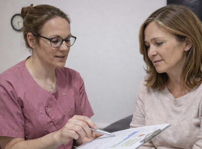 Emmanuelle Lossec Kinésithérapeute explique le déroulement de la séance du traitement des vertiges