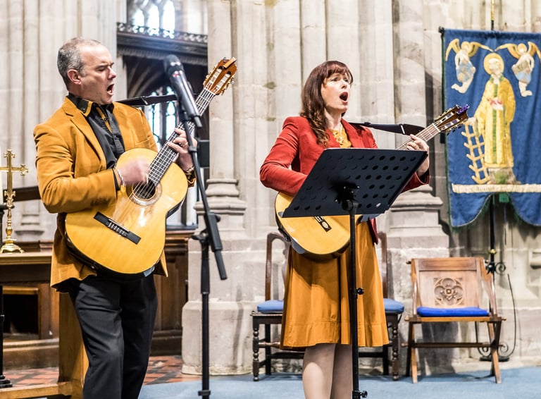 Trovatori, the unique tenor and soprano duo, in performance in St. Laurence's Church, Ludlow