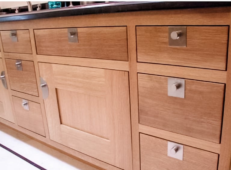 Modern style custom built vanity for a Pearce Woodworks Detroit client.
