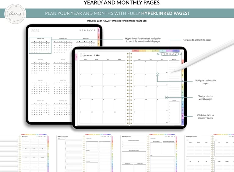 Digital Planner TEMPLATES, Goodnotes Planner, iPad Planner, Notability Planner, unDated