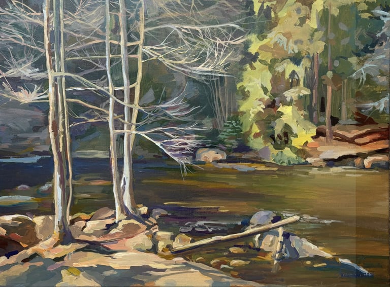 'Nature's Whisper' 18х24 inches Forest oil painting by Angela Moiseieva