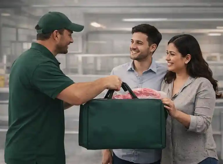 Maintaining freshness and hygiene during meat delivery”