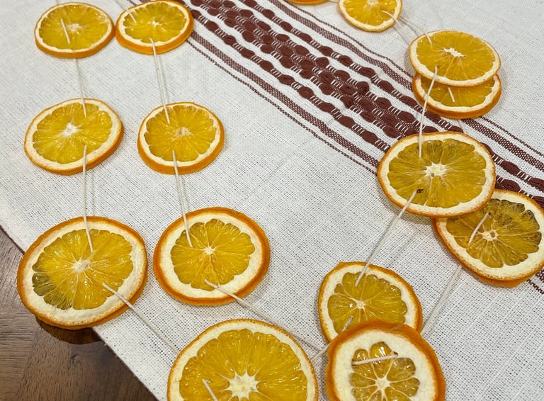 orange garland created by @HappyDucklingDesigns