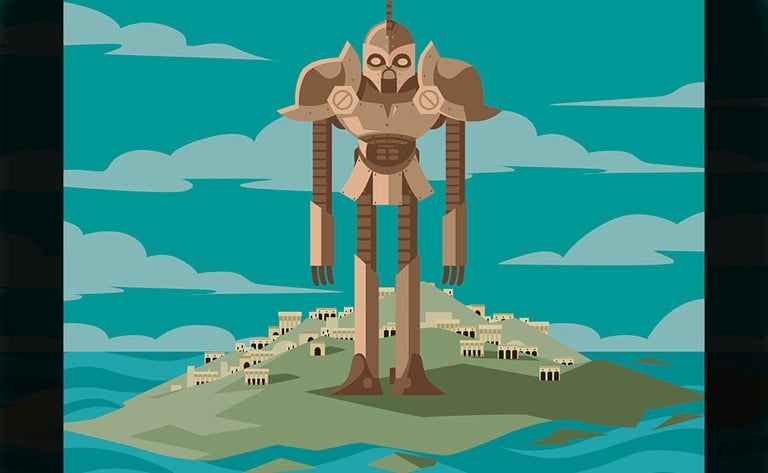 Talos em sua missão de proteger a ilha de Creta