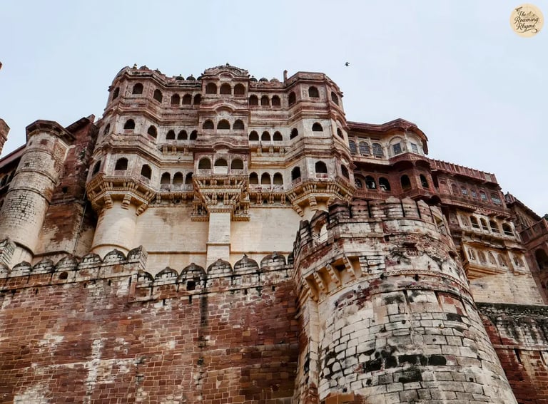 Mehrangarh Fort Jodhpur facade, filming location for The Dark Knight Rises movie scene.
