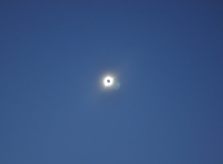 Boyson Reservoir, solar eclipse, Wyoming, America